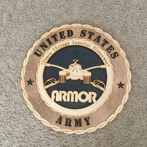 Army Armor wood wall hanging